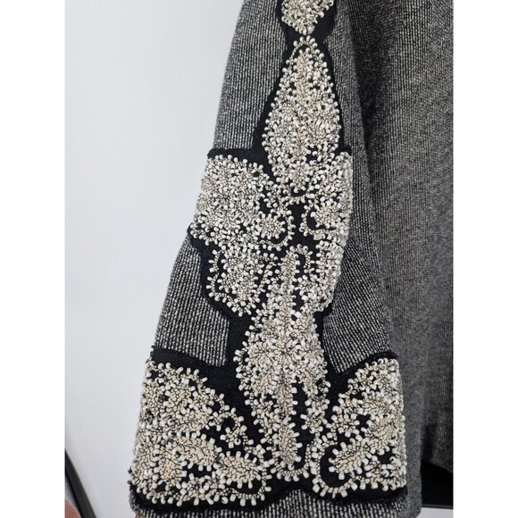 Ecote Kimono Cardigan Size S Embellished Open Front Boho Festival Tweed Eclectic - Picture 4 of 10